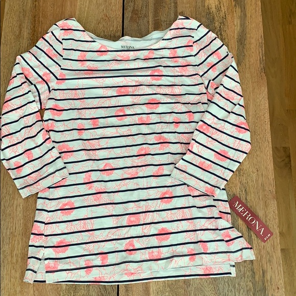 Boat Neck Striped Top - Picture 1 of 4